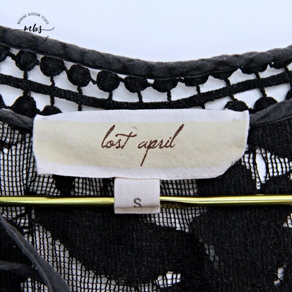 Lost April Lace Pom Pom Sleeveless Sheer Mini Dress Black Women S - Picture 10 of 10